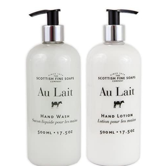 Scottish Fine Soaps Au Lait 2pc Bundle Hand Lotion Hand Soap Bonus:Essential Oil - Picture 2 of 16